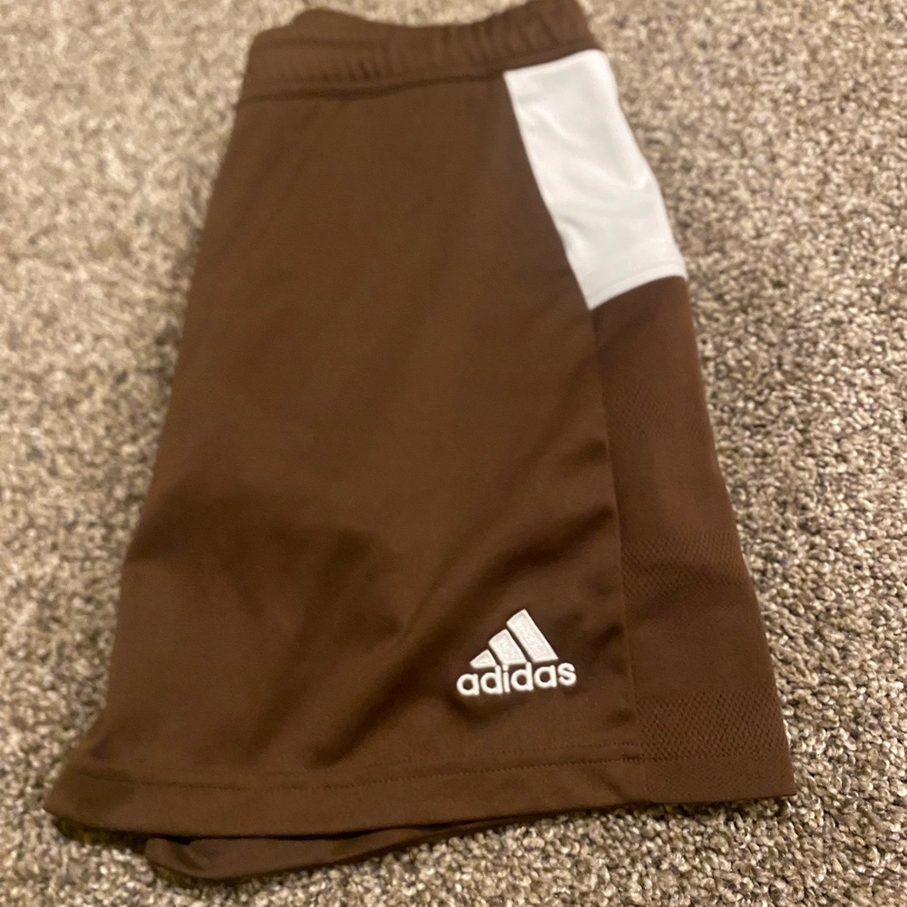 Adidas Kids Chocolate Brown Shorts with White Detail